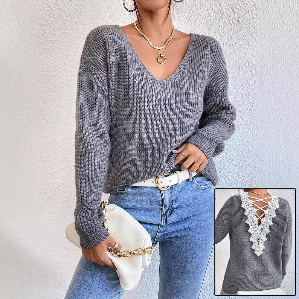 Léa | Elegant V-Neck Cashmere Sweater