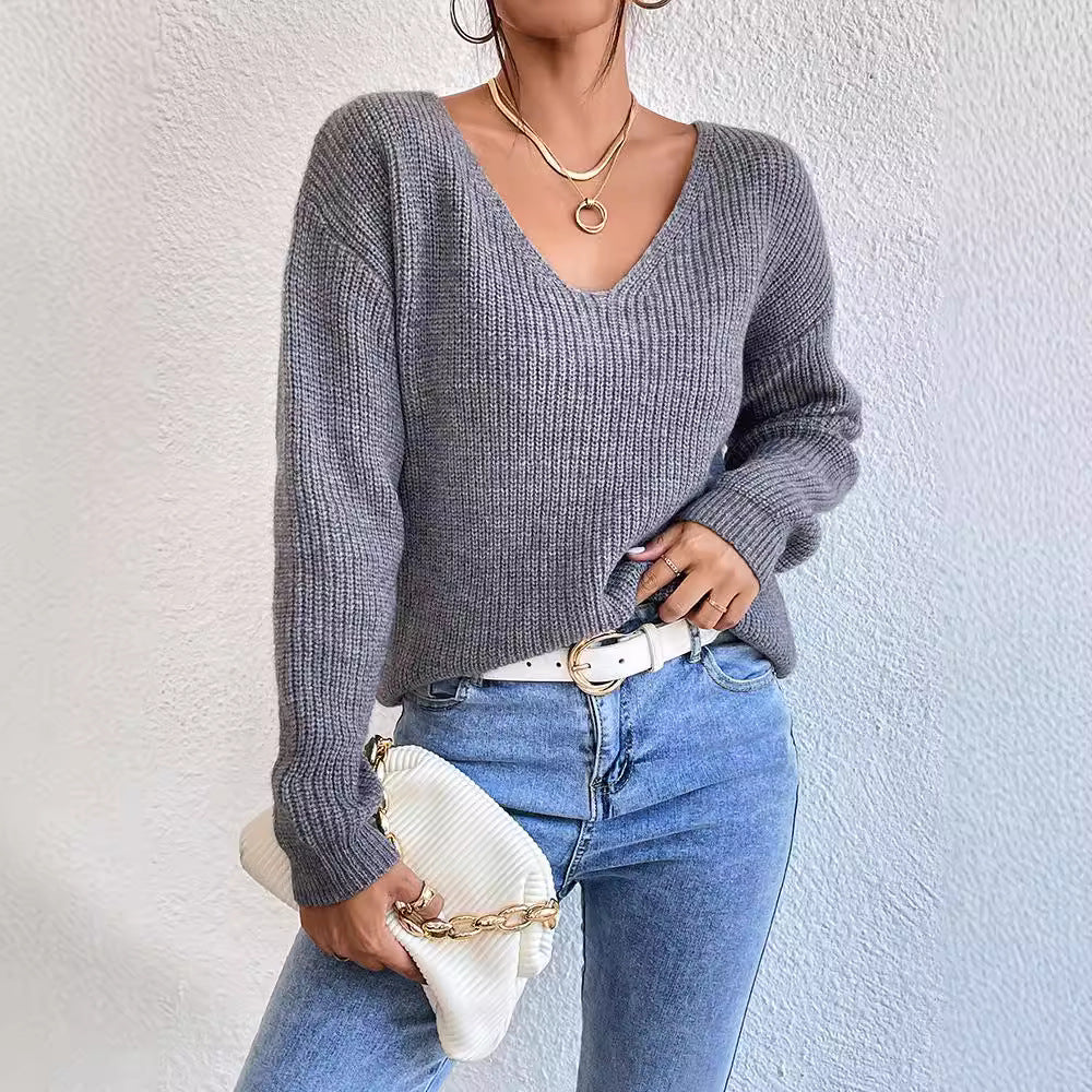 Léa | Elegant V-Neck Cashmere Sweater