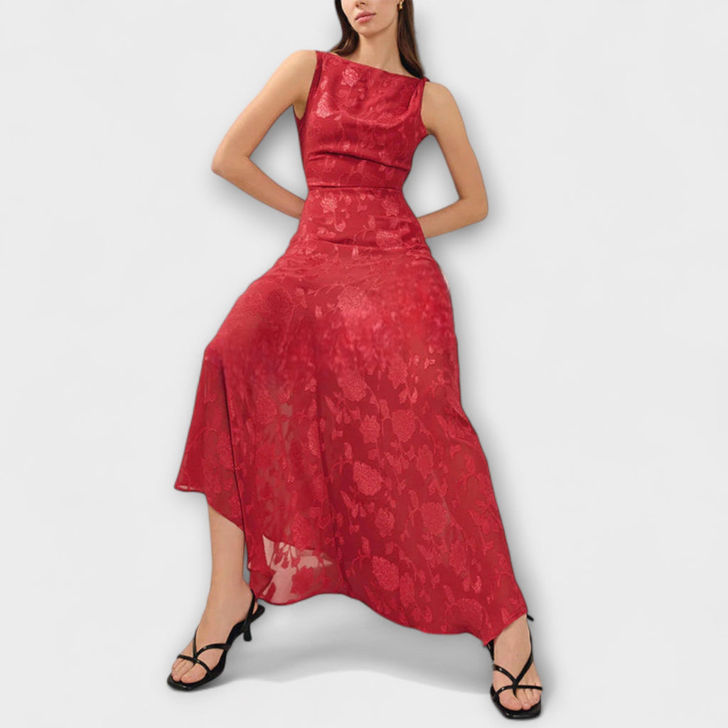 Opale - Elegante Vestido Maxi Sin Mangas con Diseño de Encaje