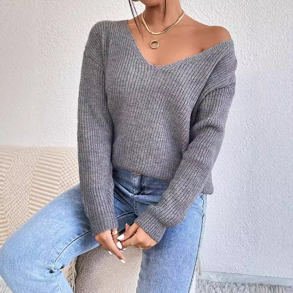 Léa | Elegant V-Neck Cashmere Sweater
