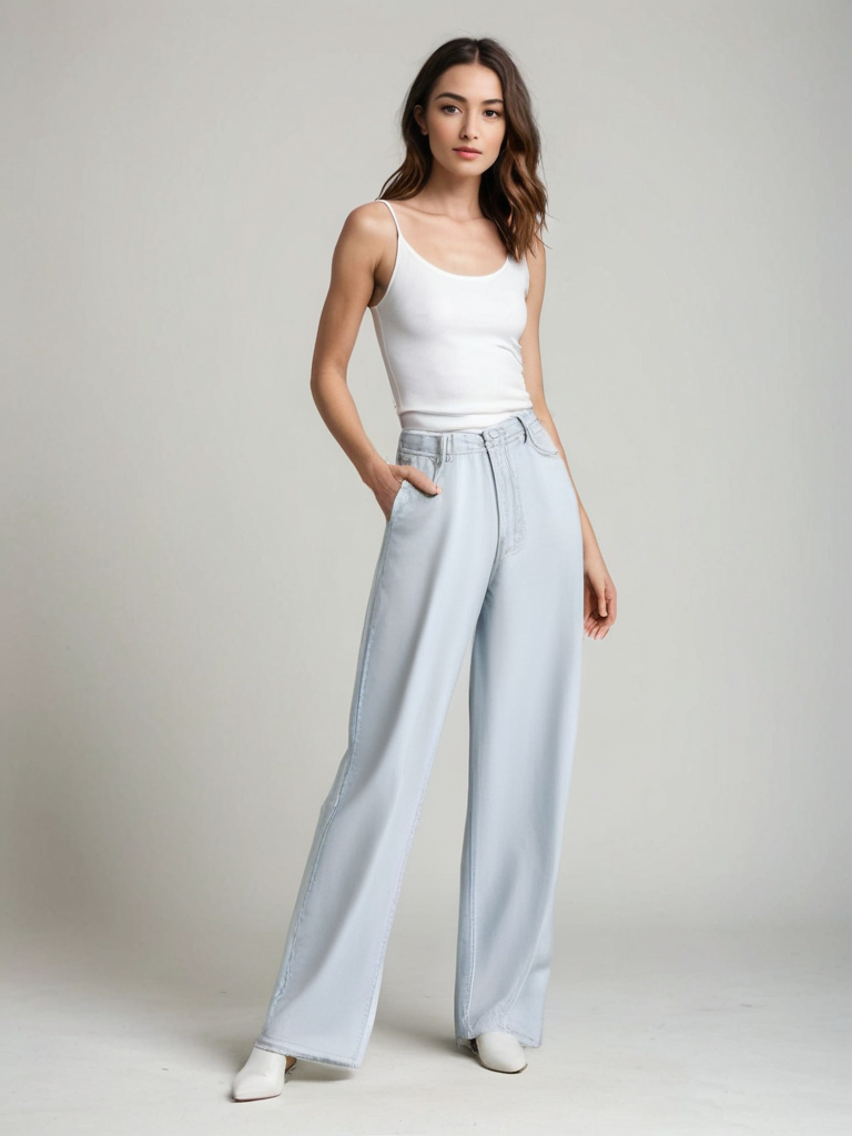 Lunara Paris | Jeans Acampanados Azul Glaciar