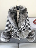Montelle Tweed Fur Coat