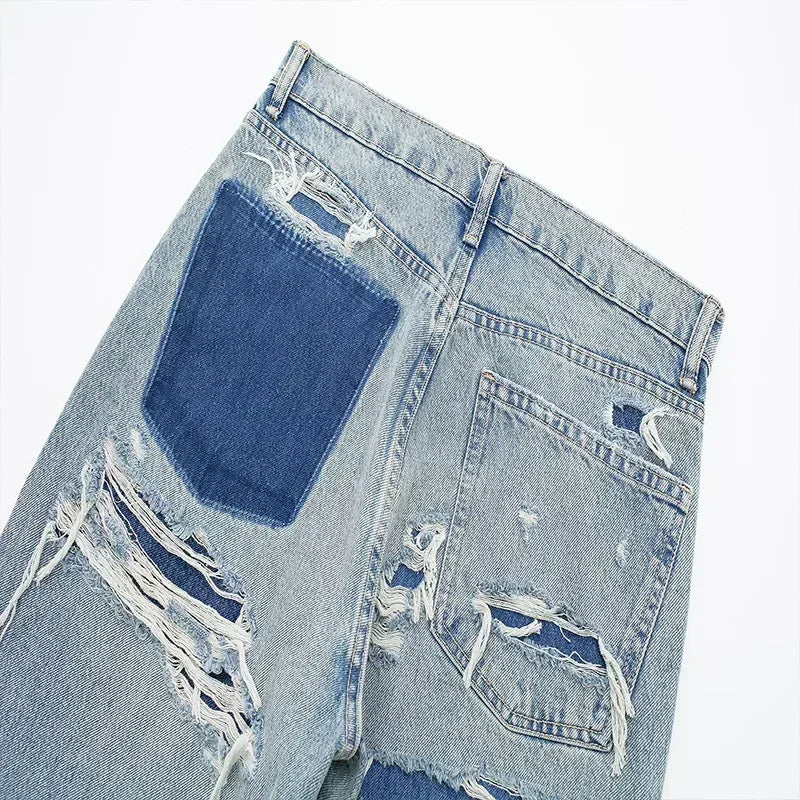 Lunara Paris | Vaquero patchwork desgastado
