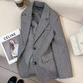 Evelyn Herringbone Wool Blazer