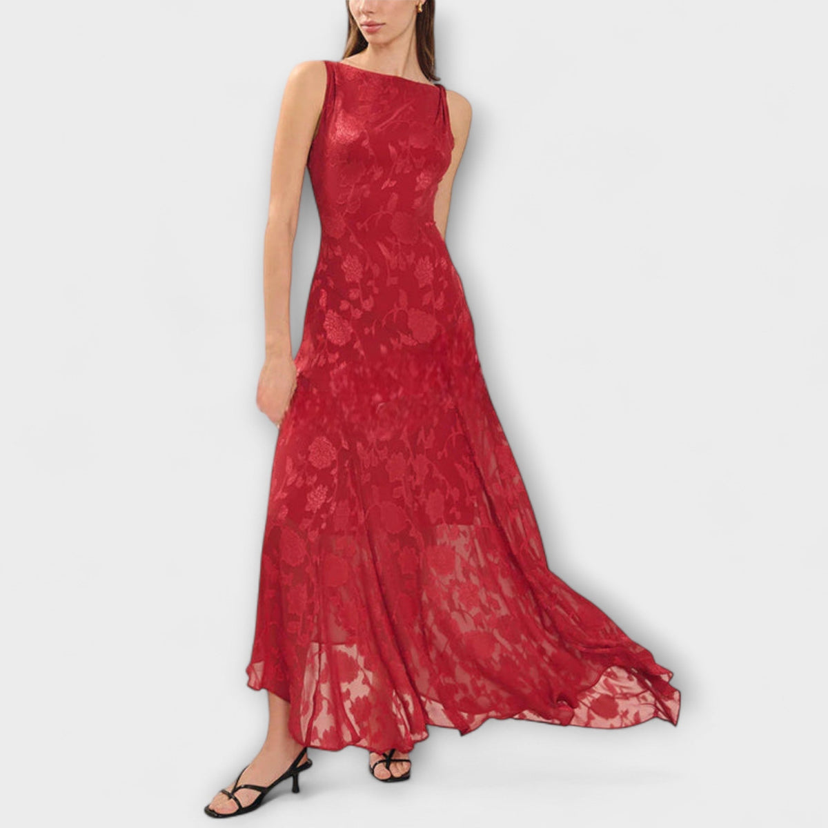 Opale - Elegante Vestido Maxi Sin Mangas con Diseño de Encaje
